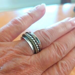 DbM Kensington Sterling Silver 925 Wide Band Spinner Ring Size 5.75